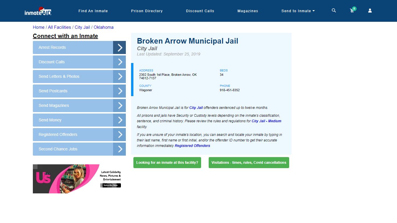 Broken Arrow Municipal Jail | Inmate Locator